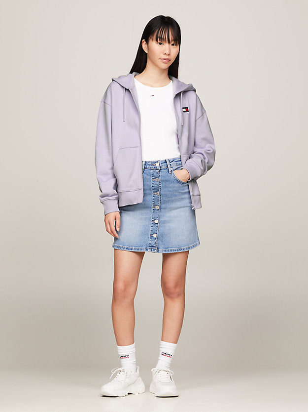 Tommy Jeans Button-Thru A-Line Denim Skirt