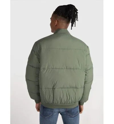 Calvin Klein Crinkle Nylon Bomber Jacket Thyme