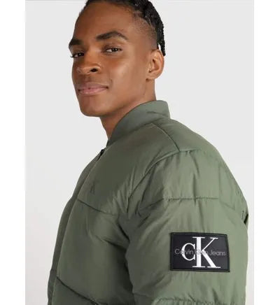 Calvin Klein Crinkle Nylon Bomber Jacket Thyme