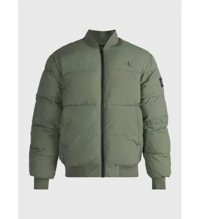 Calvin Klein Crinkle Nylon Bomber Jacket Thyme