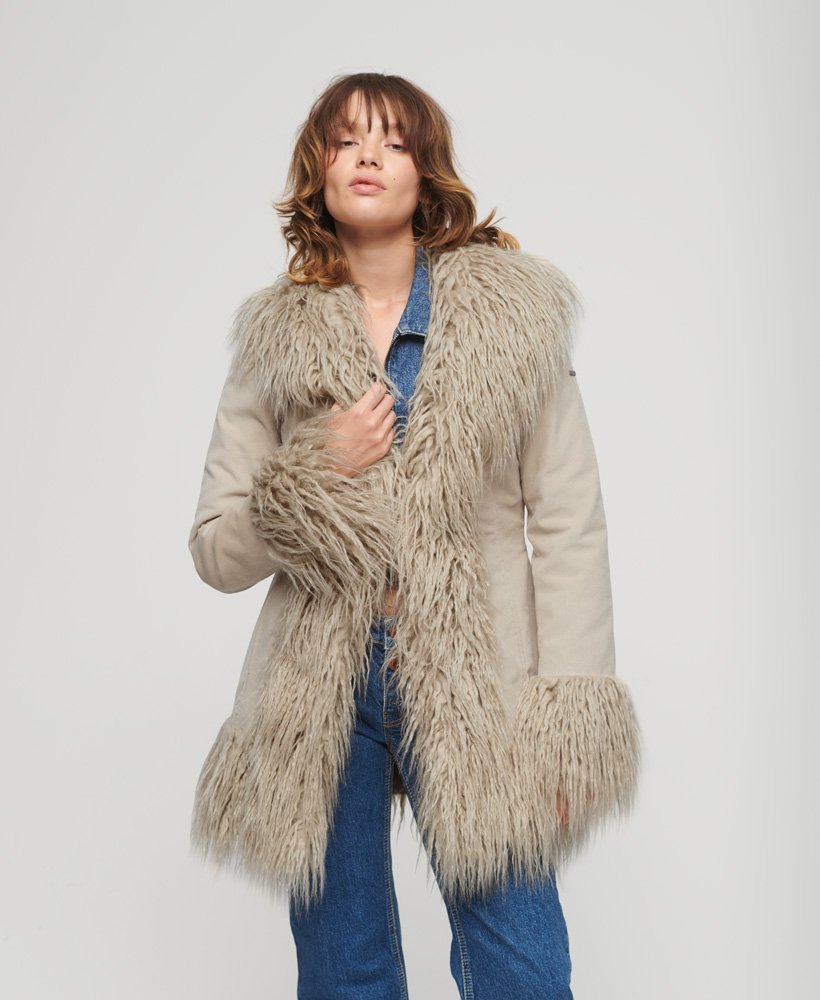 Superdry Faux Fur Lined Afghan Coat