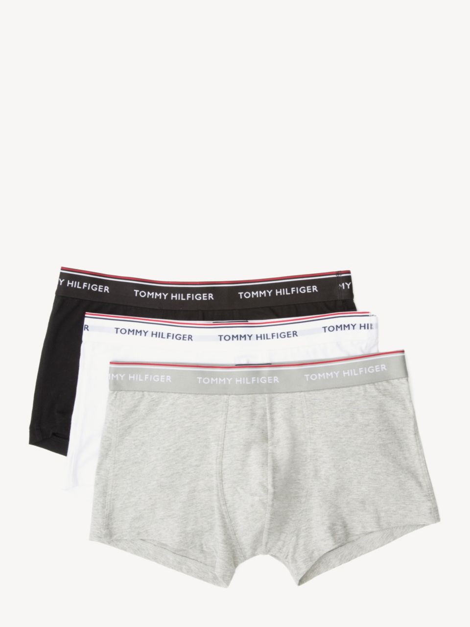 Tommy Hilfiger 3 Pack Repeat Logo Trunks Black/Grey/White