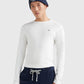 Tommy Jeans Long Sleeved Ribbed Tee White