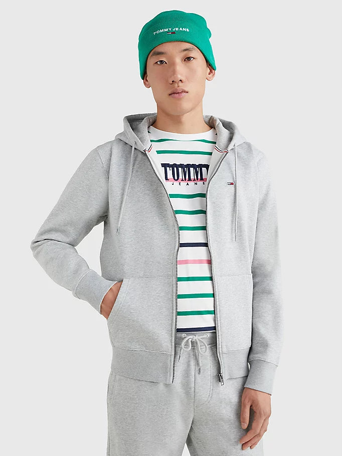 Tommy Jeans Zip Thru Hoodie Light Grey