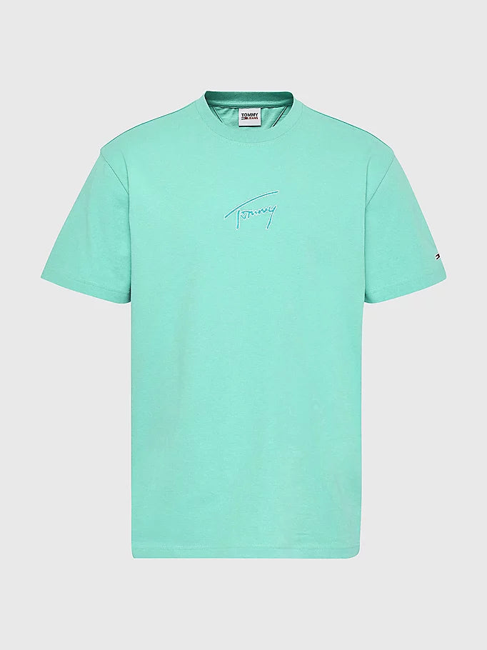 Tommy Jeans Signature Classic Fit T-Shirt Ocean Tide