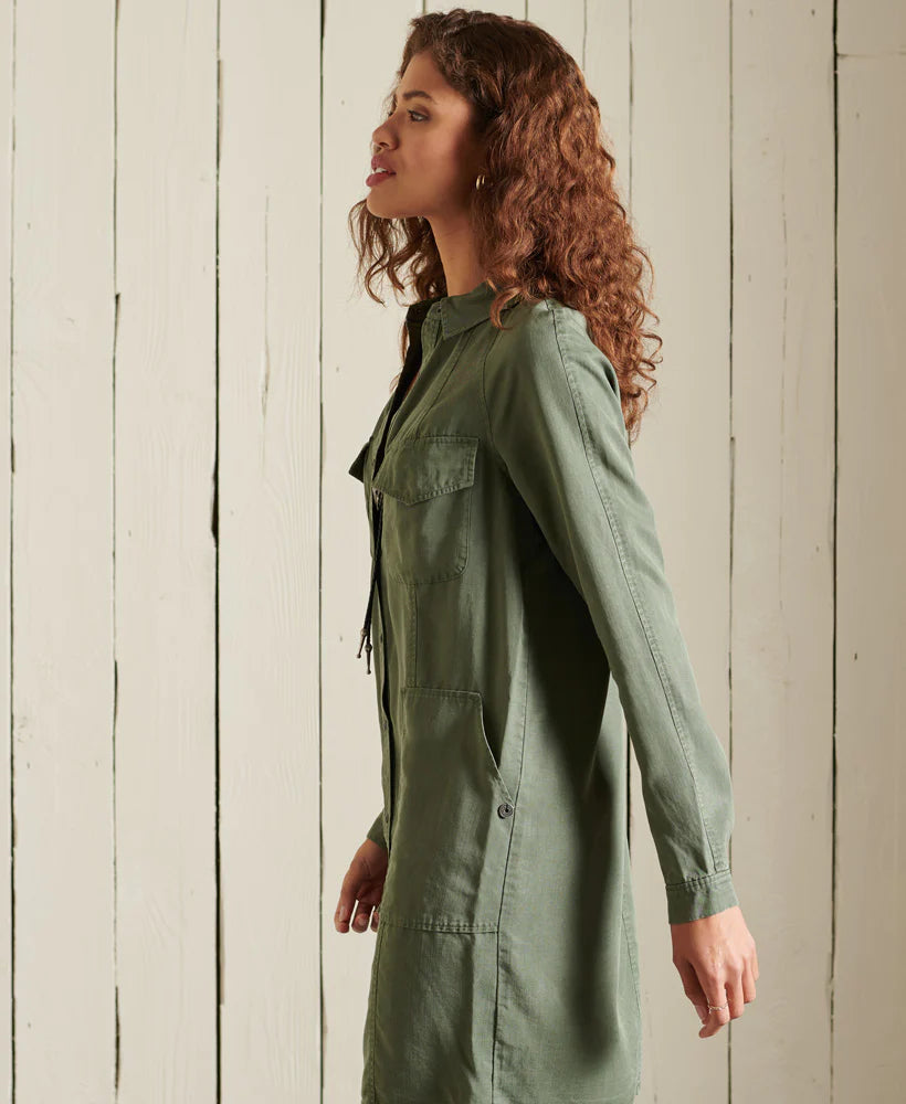 Superdry Tencel Shirt Dress Thyme