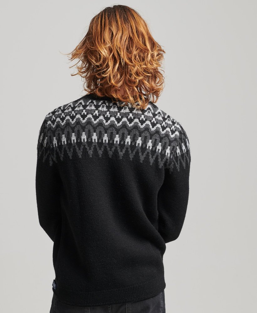 Superdry Fairisle Crew Knit Jumper Black