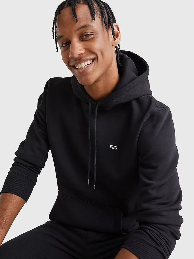 Tommy Jeans Flag Patch Hoodie Black