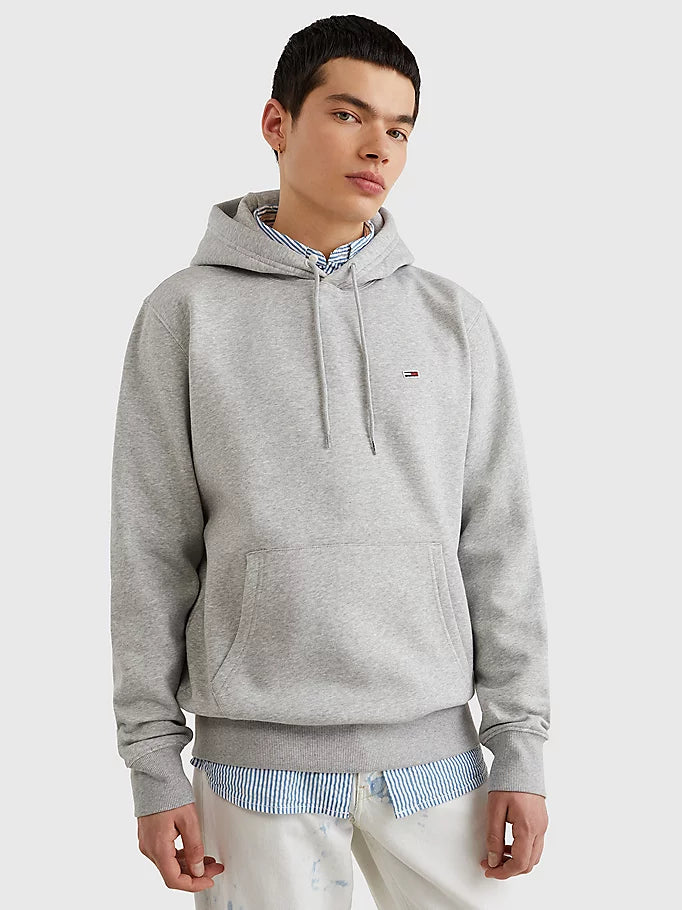 Tommy Jeans Flag Patch Hoodie Light Grey