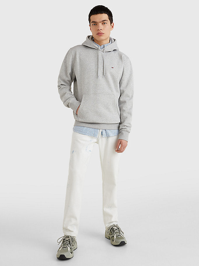 Tommy Jeans Flag Patch Hoodie Light Grey