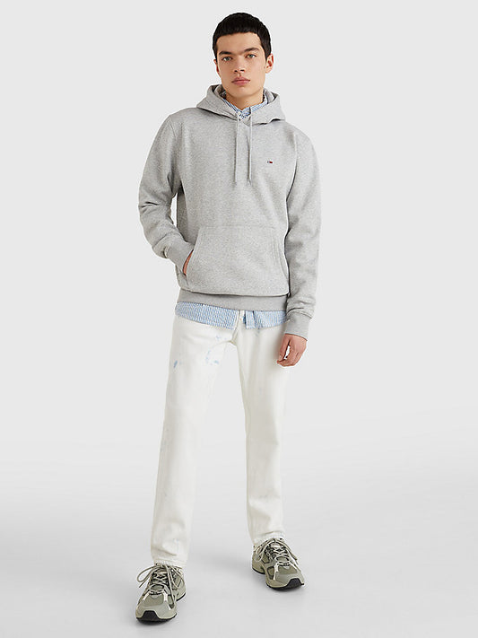 Tommy Jeans Flag Patch Hoodie Light Grey