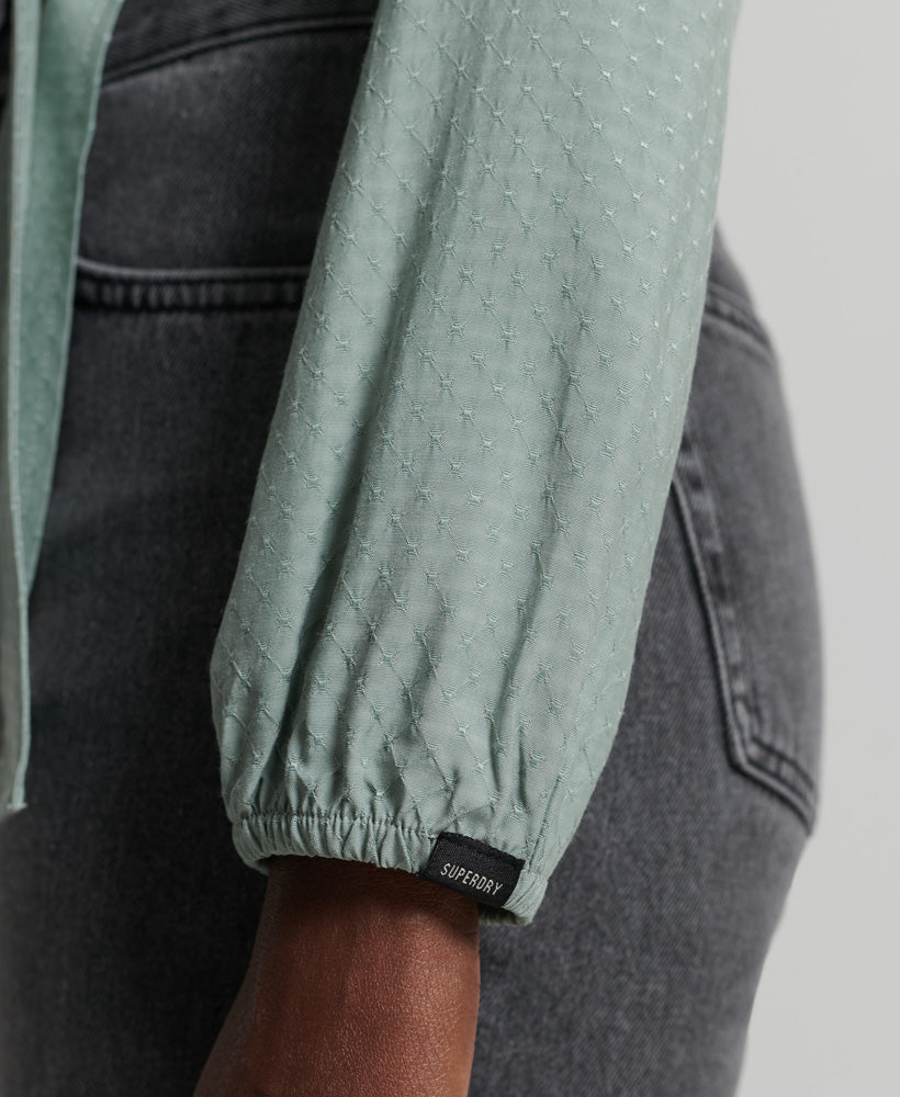 Superdry Textured Wrap Top Sage Green