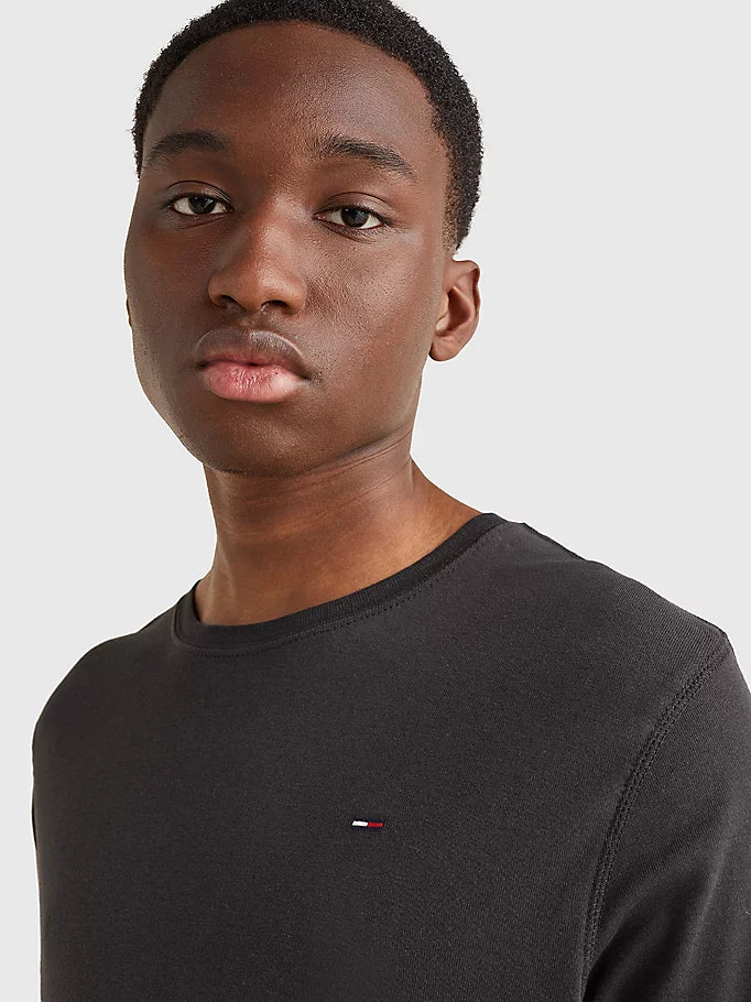 Tommy Jeans Long Sleeved Ribbed Tee Black