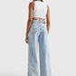 Tommy Jeans Self Tie Crop Top Shimmering Blue