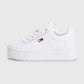 Tommy Jeans Essential Leather Flatform Trainer White