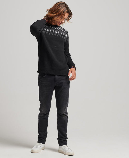 Superdry Fairisle Crew Knit Jumper Black