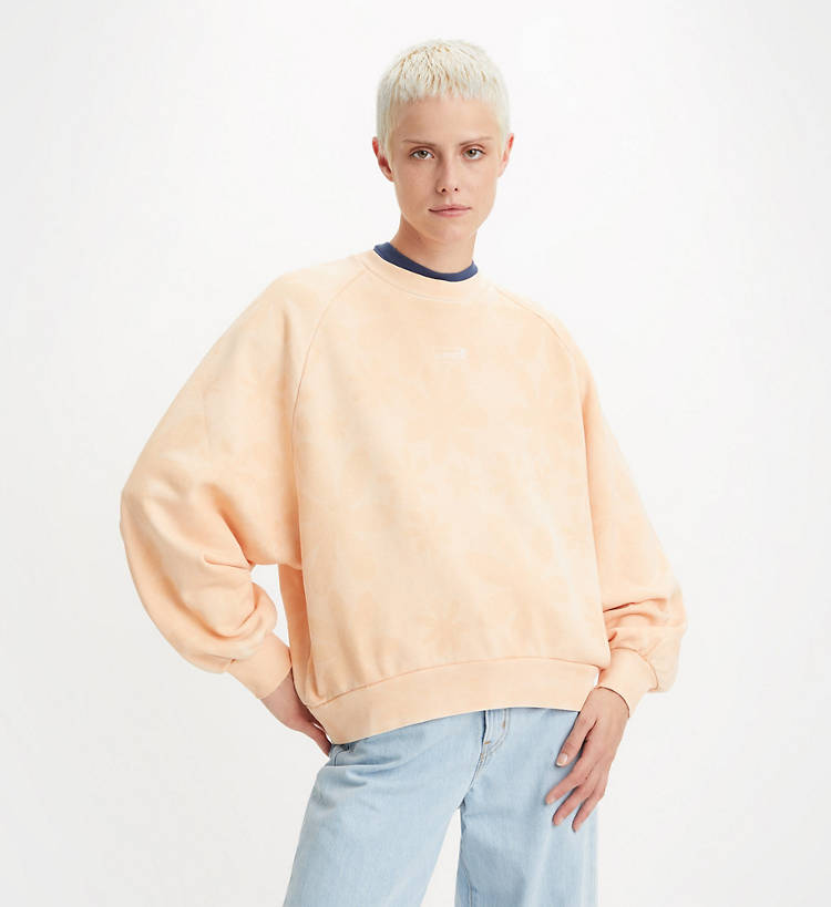 Levi's Floral Patterned Sweatshirt Peach
