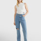 Tommy Jeans Harper High Rise Straight Ripped Denim Light