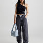 Calvin Klein Milano Jersey One-Shoulder Top Black