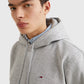 Tommy Jeans Flag Patch Hoodie Light Grey