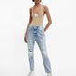 Calvin Klein High Rise Mom Jeans Light Denim Ripped