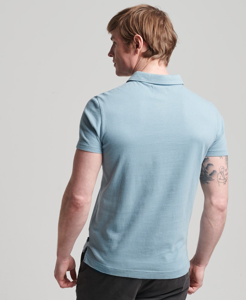 Superdry Organic Cotton Jersey Polo Blue